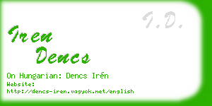 iren dencs business card
